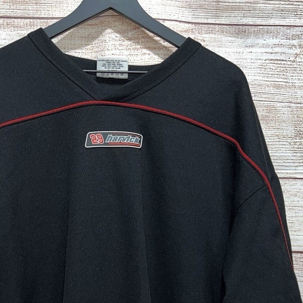 Nascar 29 Harvick Chase Authentics Mens V Neck Pullover Black Shirt Size 2XL